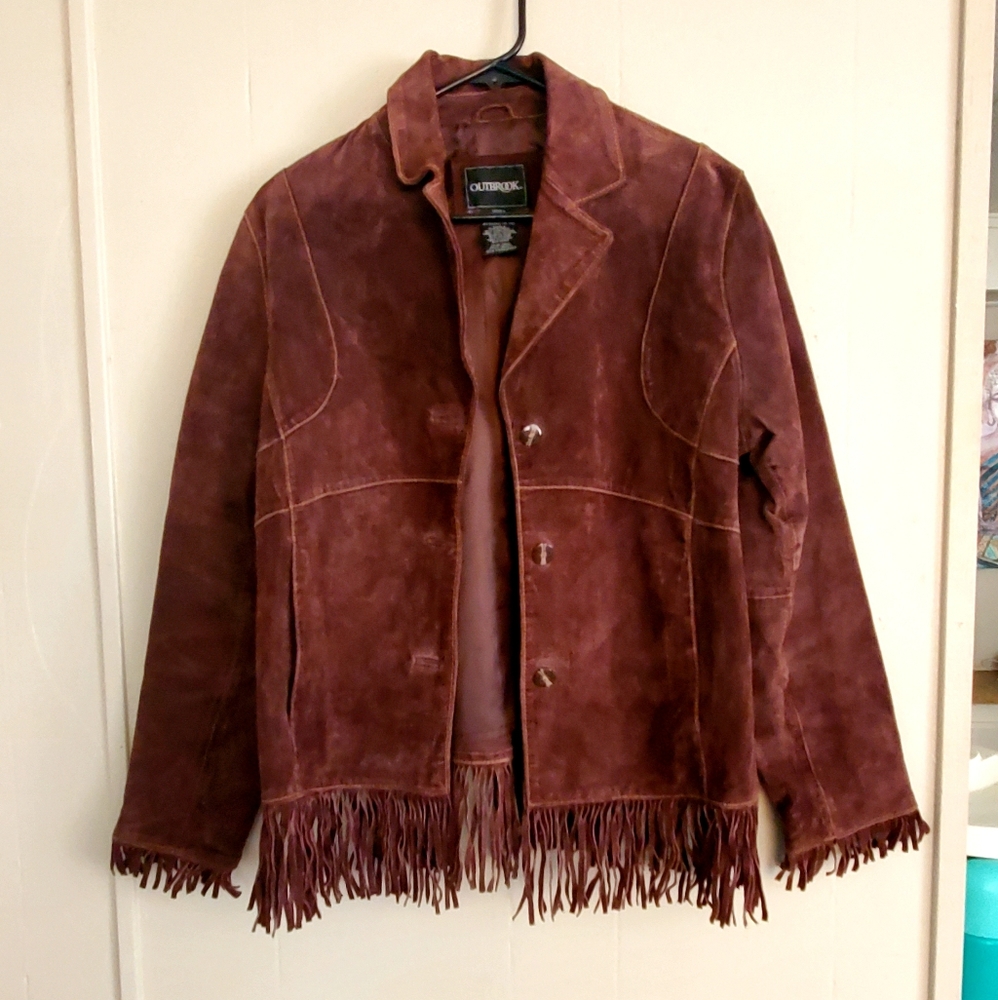 Outbrook genuine leather suede jacket